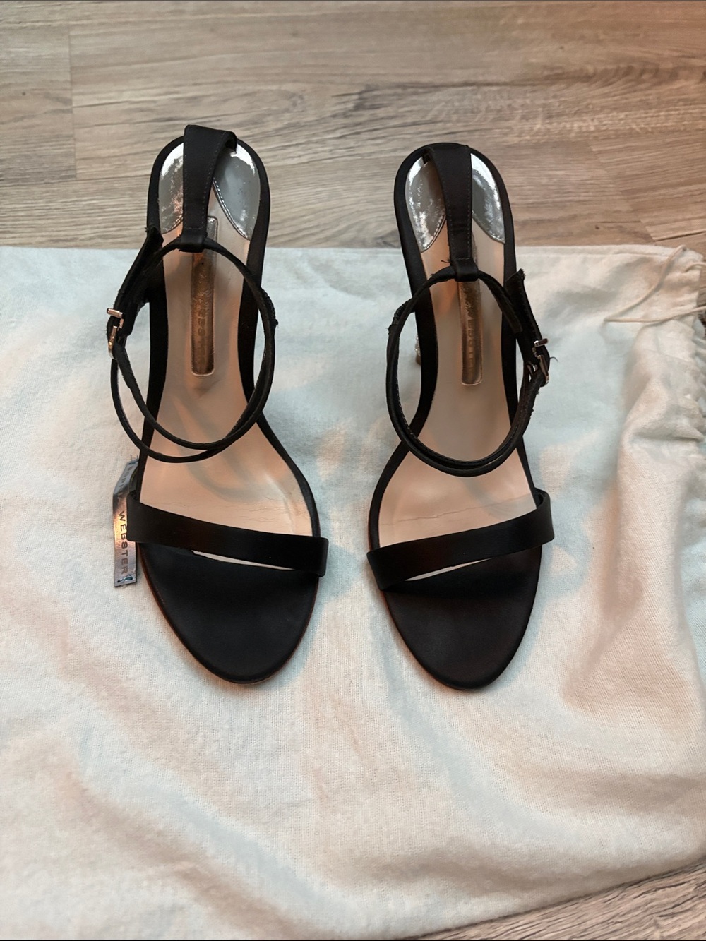 Sophia Webster Black Strappy Ankle-Heel Sandals